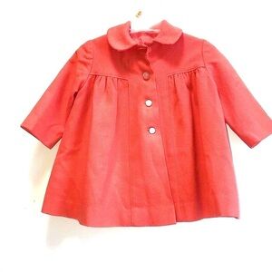 Children’s Coral Wool SPRING/FALL COAT VINTAGE circa 1965